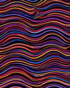 Vibrant Rainbow Stripe Wave Rug