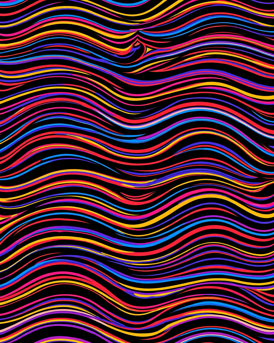 Vibrant Rainbow Stripe Wave Rug