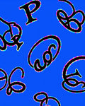 Scripty Blue Lettered Playful Rug