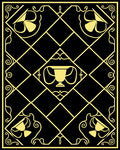 Golden Trophy Geometric Grid Rug