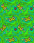 Vibrant Yellow Eyes Swirl Stars Rug