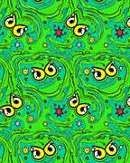 Vibrant Yellow Eyes Swirl Stars Rug