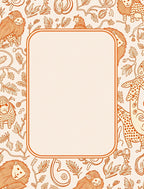 Whimsical Orange Animal Foliage Border Rug