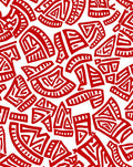 Bold Red Tribal Fragment Rug