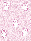Pink Bunny Swirl Floral Rug