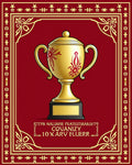 Gold Trophy Red Floral Border Rug