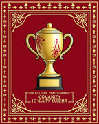 Gold Trophy Red Floral Border Rug