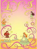 Whimsical Fairies Pink Yellow Swirls Rug