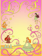 Whimsical Fairies Pink Yellow Swirls Rug