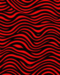 Crimson Wave Abstract Stripe Rug