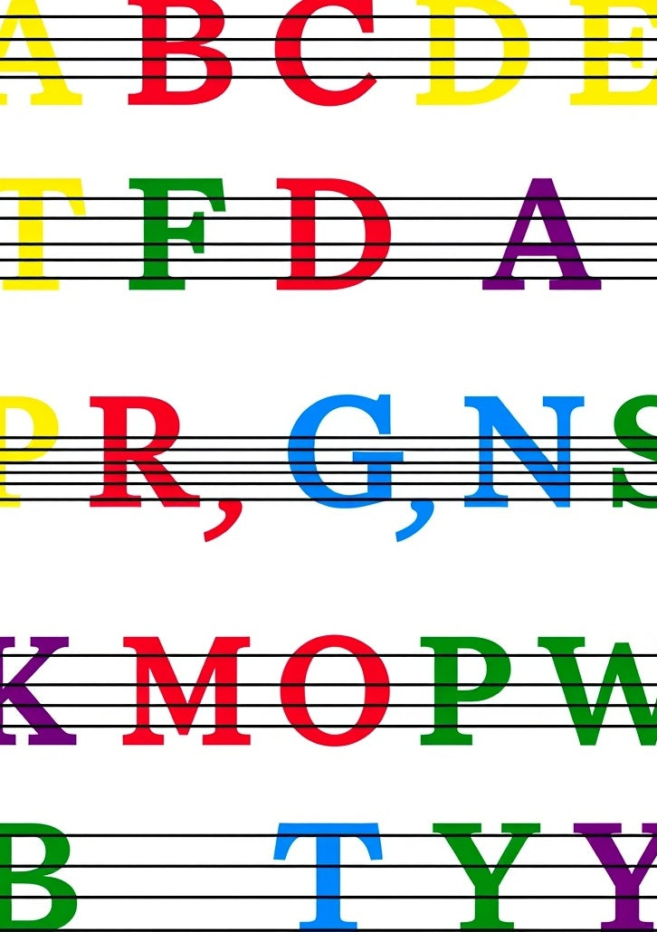 Colorful Alphabet Musical Notes Rug