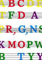 Colorful Alphabet Musical Notes Rug