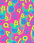 Playful Pink Alphabet Characters Rug