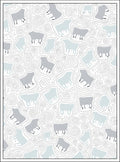 Abstract Gray Blue Animal Swirls Rug