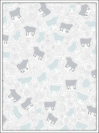Abstract Gray Blue Animal Swirls Rug