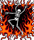 Dancing Skeleton Fiery Flames Rug