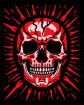 Crimson Skull Sunburst Rug