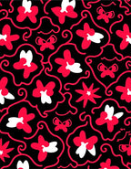 Whimsical Red Floral Butterfly Swirl Rug