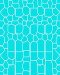 Bright Teal White Geometric Tessellation Rug