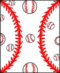 Red Baseball Stitch All Over Rug