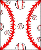 Red Baseball Stitch All Over Rug