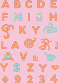 Playful Peach Mint Alphabet Accents Rug