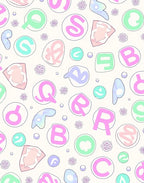 Pastel Alphabet Bubbles Garden Rug