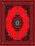 Bold Red Ornamental Medallion Rug