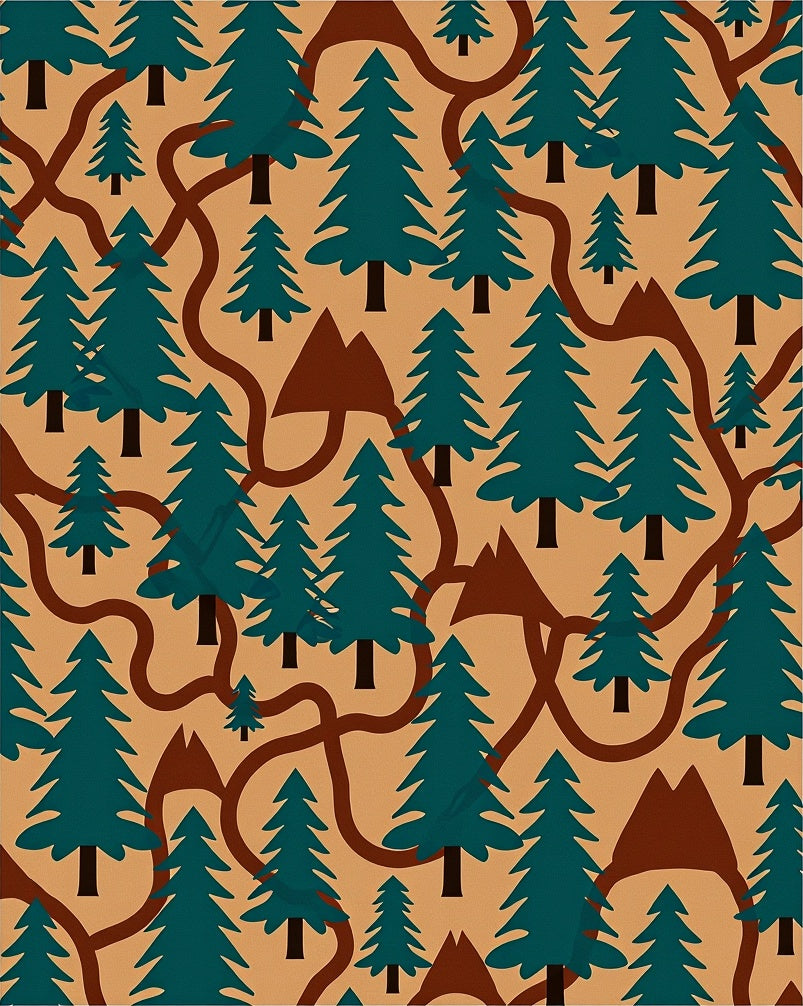 Evergreen Forest Path Seamless Rug