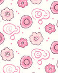 Pink Hand Drawn Floral Swirls Rug