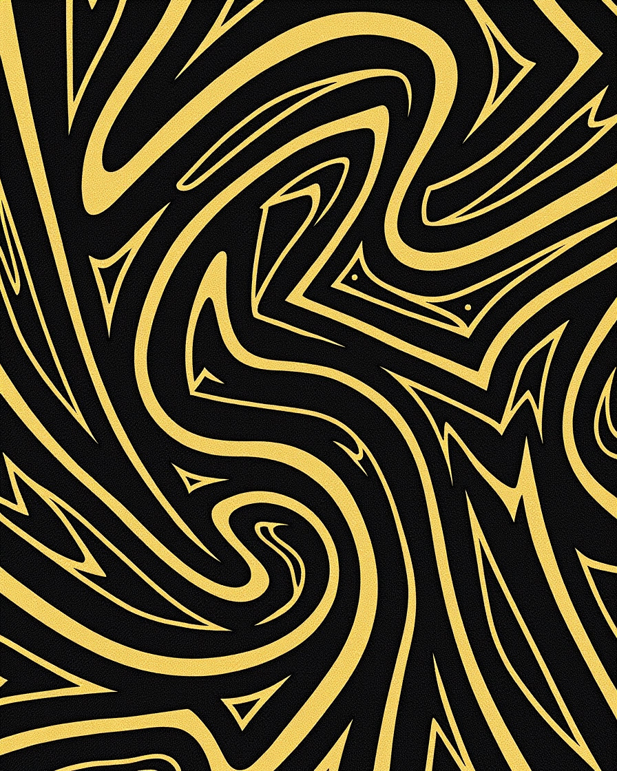 Bold Yellow Swirl Abstract Rug