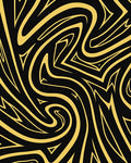 Bold Yellow Swirl Abstract Rug
