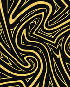 Bold Yellow Swirl Abstract Rug