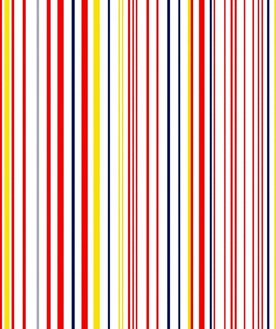 Bold Red Blue Yellow Stripe Rug