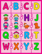 Colorful Alphabet Characters Playful Animals Rug