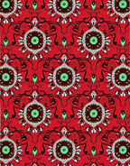 Crimson Medallion Arabesque Floral Rug