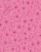 Fuchsia Ditsy Floral Swirls Rug