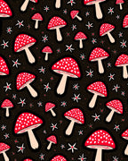 Whimsical Red Spotted Mushroom Garden Rug