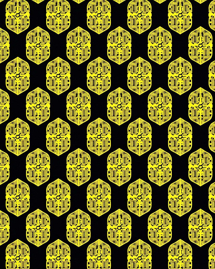 Yellow Shield Geometric Repeating Rug