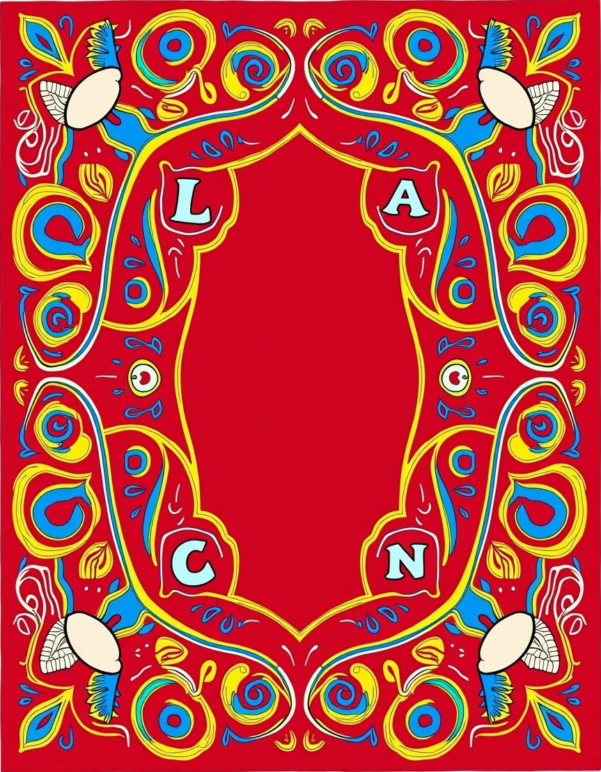 Bold Red Floral Swirl Medallion Rug