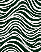 Dark Green White Wave Flow Rug