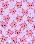 Pink Kawaii Kitty Star Sprinkle Rug