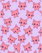 Pink Kawaii Kitty Star Sprinkle Rug