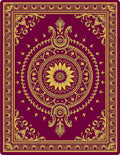 Exotic Plum Gold Floral Medallion Rug