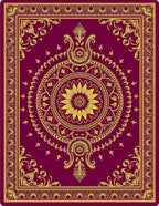 Exotic Plum Gold Floral Medallion Rug