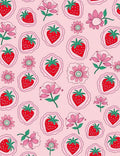 Pink Strawberry Flower Medley Rug