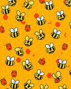Cute Flying Bees Honeycomb Background Rug
