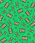 Green Orange White Whimsical Character Rug