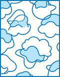 Whimsical Blue Cloud Contour Rug