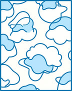 Whimsical Blue Cloud Contour Rug